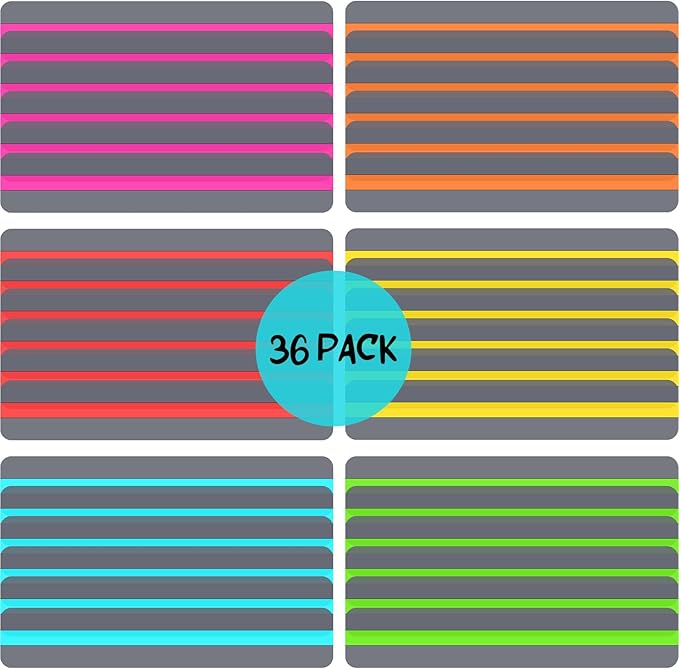 Zonon Guided Reading Strips Highlight Strips Colored Overlay Highlight Bookmarks Help with Dyslexia for Crystal Children and Teacher Supply Assistant (36 Pieces)