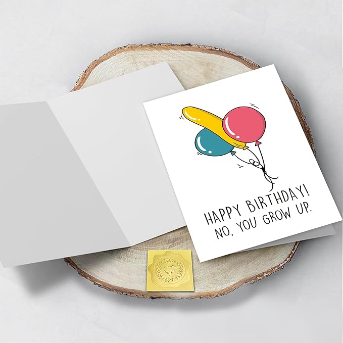Silly Balloon Birthday Card for Man Him, Happy Birthday Card for Husband Boyfriend, Funny Birthday Gift(You Grow Up)
