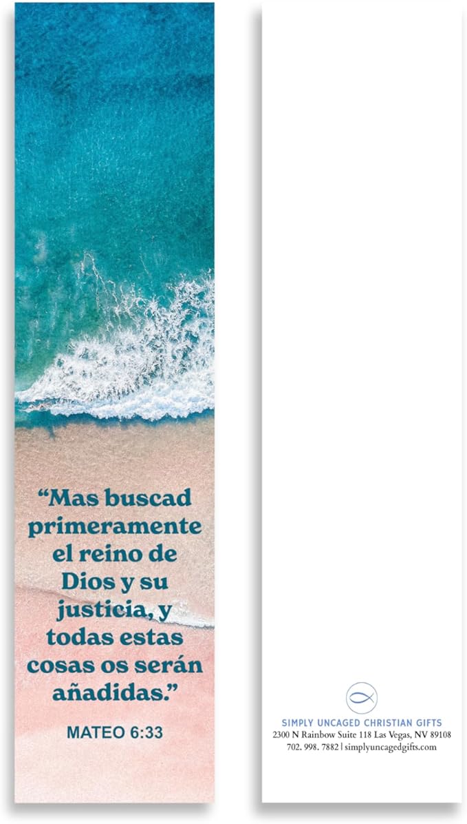Spanish Christian Verses Bookmarks, 8x2inch Variety Pack Bookmarks, Christian Bookmark, Page Marker Divider, Christian Gifts for All Occasions Divisor de lectura (Quantity of 4)