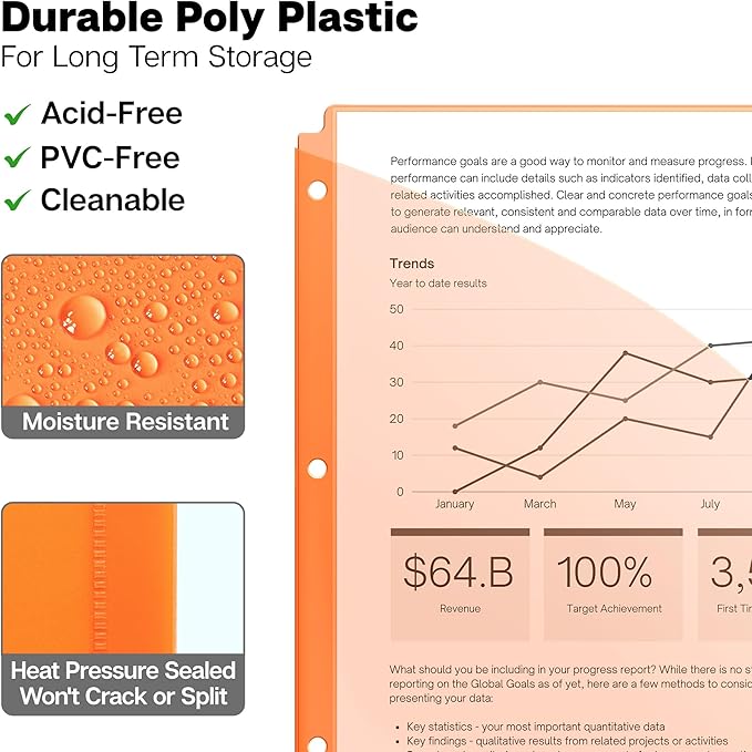 Dunwell 5-Tab Dividers with Pockets for 3-Ring Binder (3 Sets, 15 Count), Plastic Binder Dividers with Tabs and 2 Pockets, Binder Pocket 3 Hole Punched for 8.5x11 Paper, Includes Label Inserts