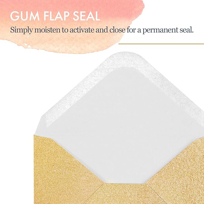 Gift Card Envelopes - 100-Count Mini Envelopes, Paper Business Card Envelopes, Bulk Tiny Envelope Pockets, 10 Metallic Colors, 4 x 2.7 Inches