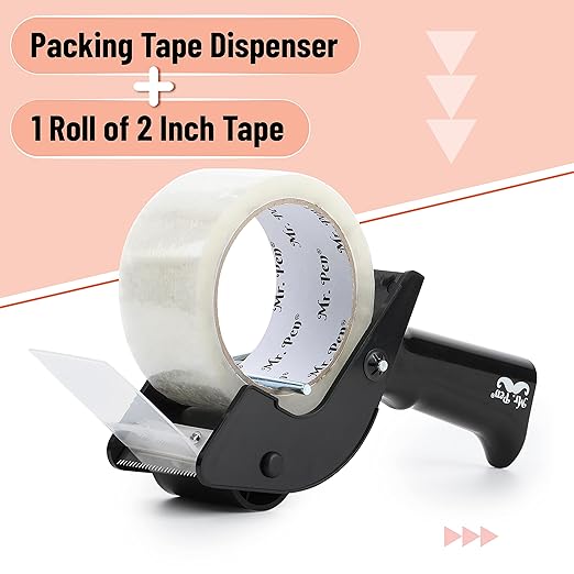 Mr. Pen - Packing Tape Dispenser Gun, Tape Gun with a 2 Inch Roll of Tape, Heavy Duty Packing Tape with Dispenser, Packaging Tape, Tape Gun, Clear Packing Tape, Tape Gun for Packing Boxes, Moving Tape