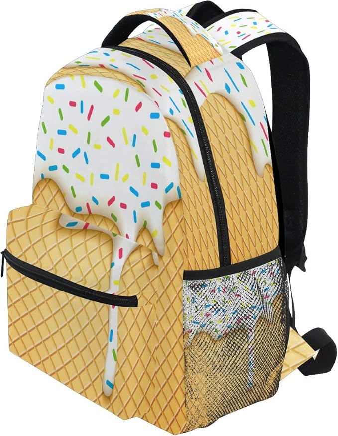 Blueangle Ice Cream Cone Backpack Bookbags Laptop Backpack for Boys Girls Teens, College Backpack Water Resistant Travel Bookbag