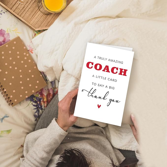 Thank You Coach Card, Coaches Appreciation Gifts for Men Women, Basketball Soccer Coach Retirement Birthday Gifts