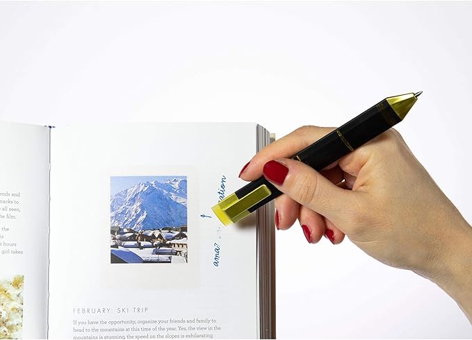 Pen Bookmark with Refills | Erasable Ballpoint Gel Pen and Bookmark 3-in-1 | Ink Novelty Pen with Eraser | Page Marker | Book Marker | Page Holder Clip | Gift for Reader and Writer (Black Gold)