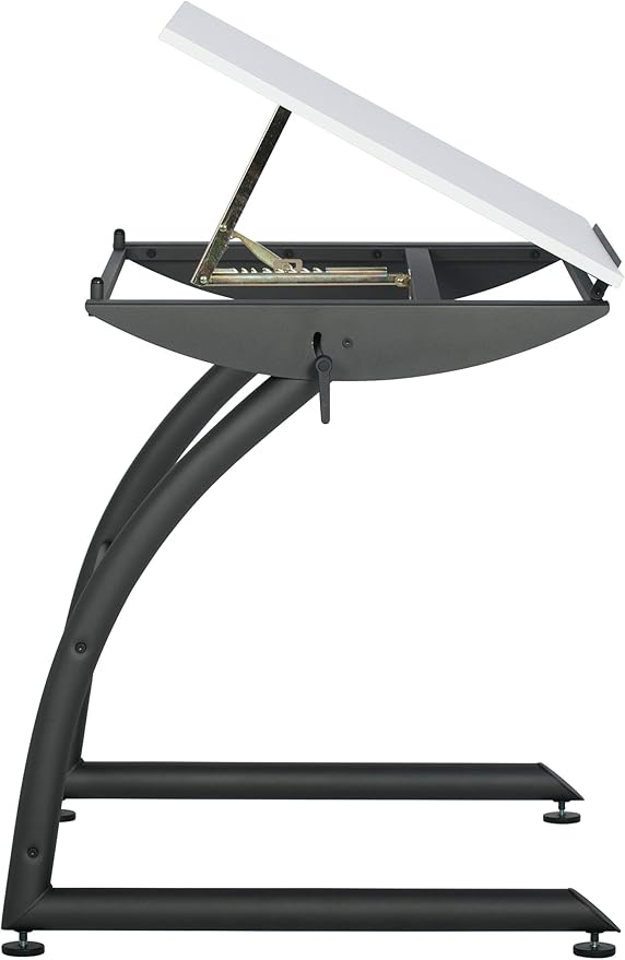 SD STUDIO DESIGNS Triflex Drawing Table, Sit to Stand Up Adjustable Office Home Computer Desk, 35.25" W X 23.5" D, Charcoal Black/White