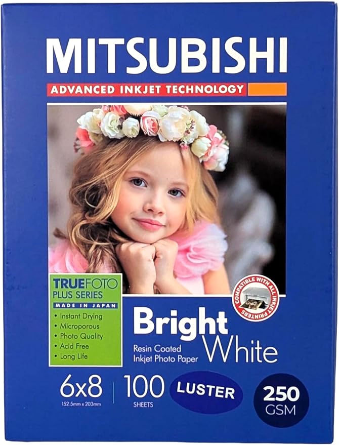 Premium 6x8 Luster Photo Paper for Vibrant Prints - 100 Sheets, Acid-Free, Fade-Resistant, Instant Dry, Thick & Durable Photo Paper for Inkjet Printers