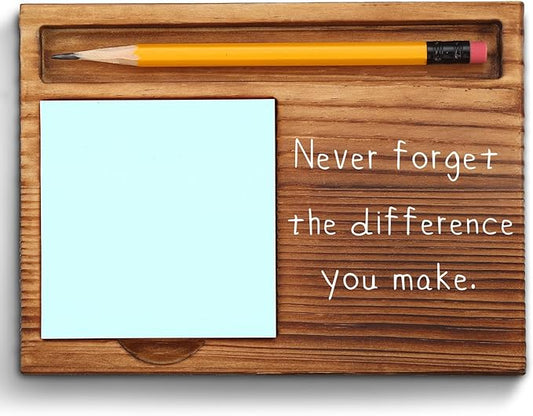 Never Forget The Difference You Make Appreciation Sticky Note Holder, Thank You Appreciation Quote Gifts for Leader Boss Women Mentor Manager Employee Coworker Self-Stick Note Pad Holders ZSS23