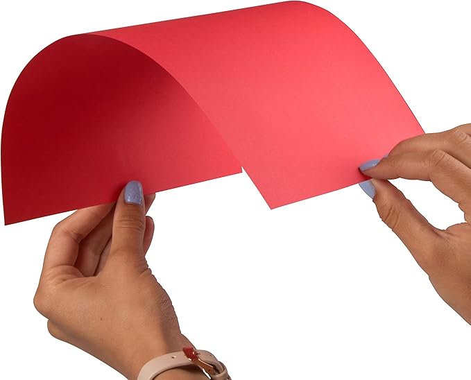 JAM PAPER Colored 24lb Paper - 90 gsm - 8.5 x 11 - Red Recycled - 50 Sheets/Pack