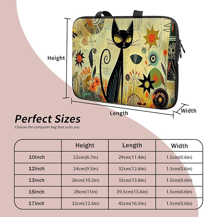Universal Tablet Laptop Sleeve Case 10 inch, Graffiti Cat Slim Carrying Case Durable Handbag Travel Laptop Bag for 7 to 10-inch Laptops/Notebook/Kids Tablet/ipad/eBook Readers