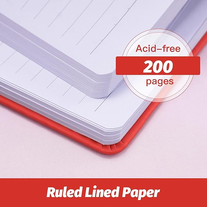 SUIN Hardcover-Journal-Notebooks, 6 Packs A5 Lined Journals Notebook for Writing 200 Pages, 8.2 x 5.5 inch, 6 Colors Classic Ruled Notebooks for Work/Travel/College
