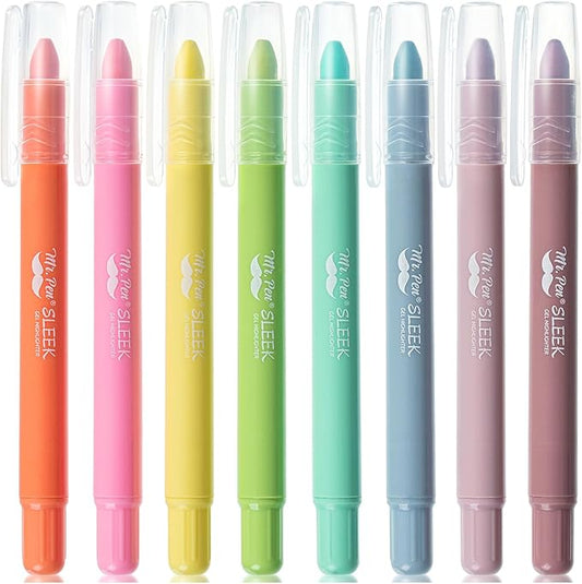 Mr. Pen- Gel Highlighters, 8 Pack Assorted Colors, No Bleed, Bible Markers