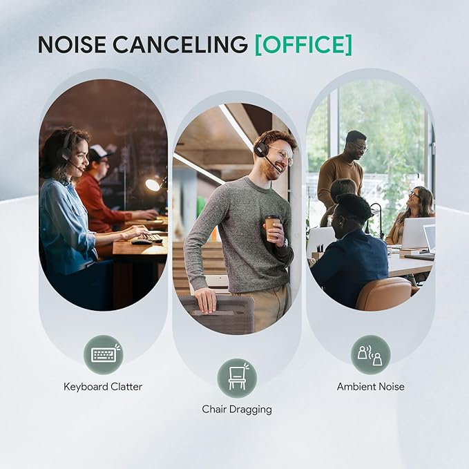 Yealink BH70 Wireless Bluetooth Headset with Microphone for Work, up to 35h Talking Battery Life, 3-Mic Noise Cancellation, 147g Lightweight Microsoft Teams Certified Headphone for Open Office, USB-A