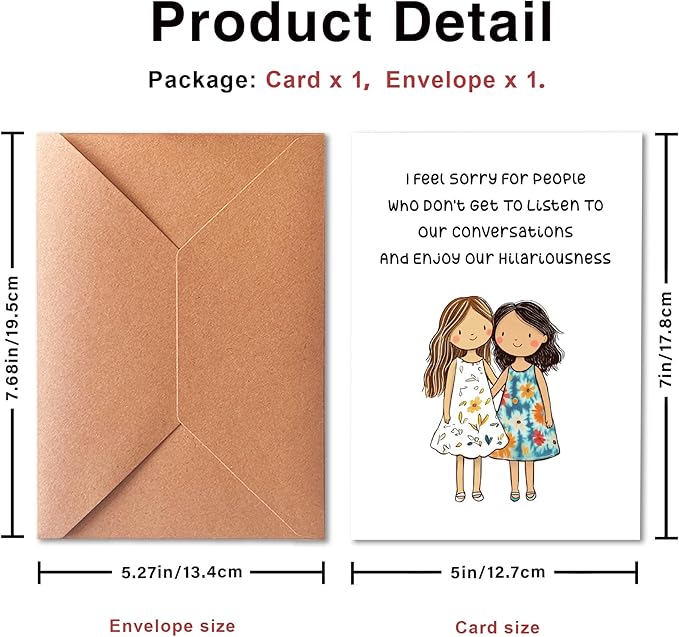 Funny Bestie Sister Birthday Card, Funny Birthday Card for Best Friend, Sister Birthday Card for Her, Best Gift for Her, Friendship Card, Friendship Card, Cute Card