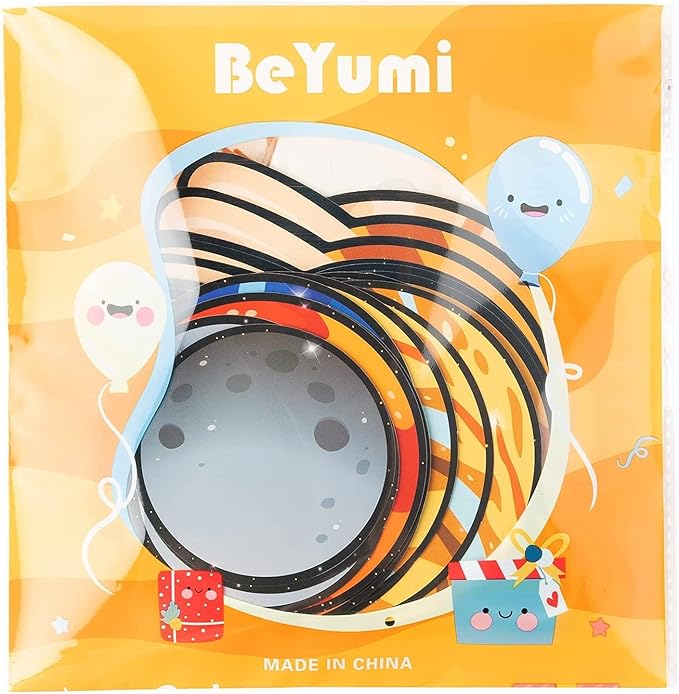 BeYumi 45Pcs Solar System Cutouts 9 Planets Galaxy Wall Decal Educational Material Removable Wall Stickers Outer Space Decor for Back to School Classroom Bulletin Board Displays Universe Theme Party