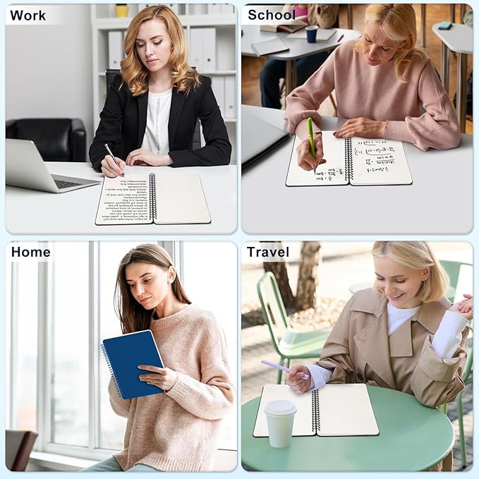 ABERLLS Blue Lined Spiral Journal Notebook with 160 Pages, 8×5.7in, A5 Spiral Notebook, Journaling Notebooks for Work, School, Women, Men, College Ruled Spiral Notebook, Hardcover Leather Journals