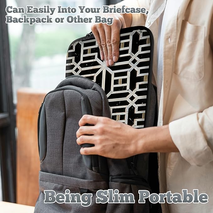 Universal Laptop Sleeve Tablet Case 12 inch, Vintage Geometrics Slim Carrying Case Durable Handbag Travel Laptop Bag for Surface Pro 9 8 7/Laptop Go 2 3, MacBook Air 11/12