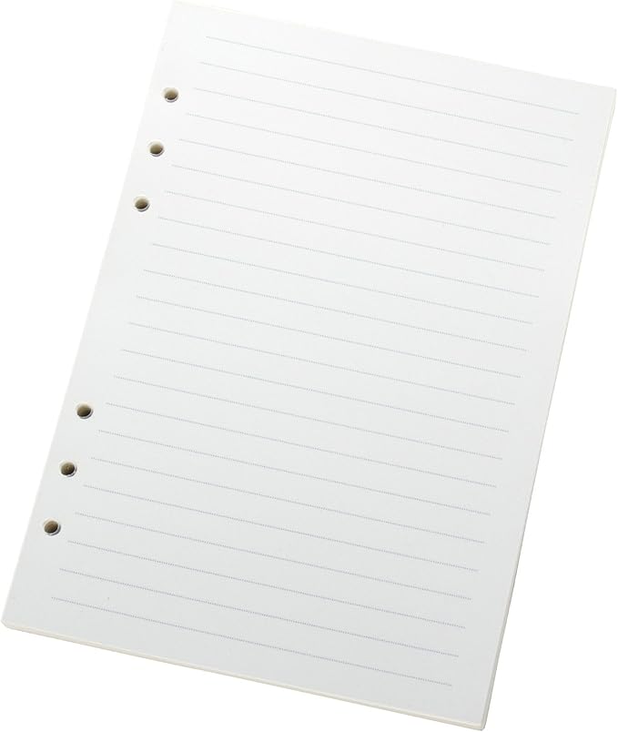 Ancicraft Refill Paper A5 5.7 X 8.25 Inches 6 Hole Lined Creamy White Paper for Loose Leaf Binder Notebook 100 Sheets / 200 Pages