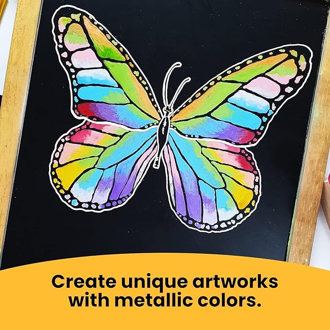 Metallic Chalk Markers (8 Pack) Liquid Chalk Pens for Blackboards, Chalkboard, Bistro Menu, Window Markers for Cars - Wet Wipe Erasable - 15mm Jumbo Nib