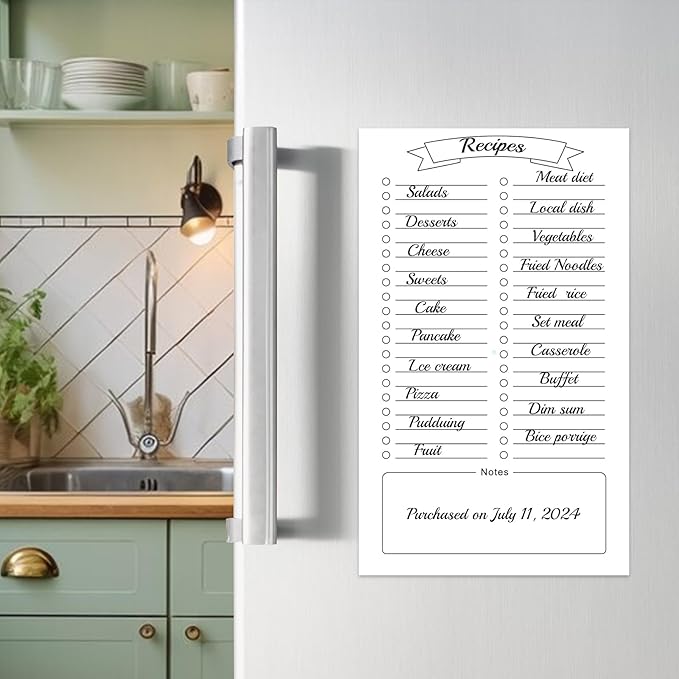 2 Pack Grocery List Magnet Pad for Fridge with Pen Holder, Totally 120 Sheets Magnetic Note Pad for Fridge Full Back Magnet Shopping List, To Do List, Memo Notepads, 4.5x7.5"(Blank Design)