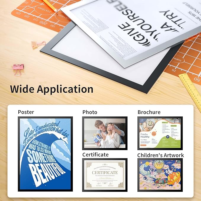 12Pack Magnetic Sign Holder 8.5 x 11 Wall Mount, Self Adhesive Display Magnetic Picture Frames Sheet With Strong Magnet Border for Window/Door/Fridge, Document Poster Paper Holders for Home Office Store, Black