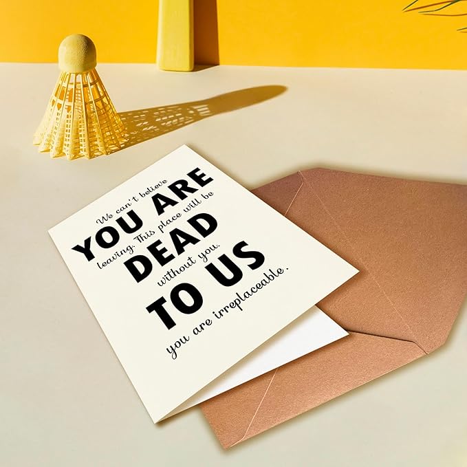 Funny Cards for Departing Coworkers,Cute Retirement Card Gifts, Cards for Bosses, Colleagues, Missing You Card, Congratulations On New Job Card, 'To us, You Are Irreplaceable'