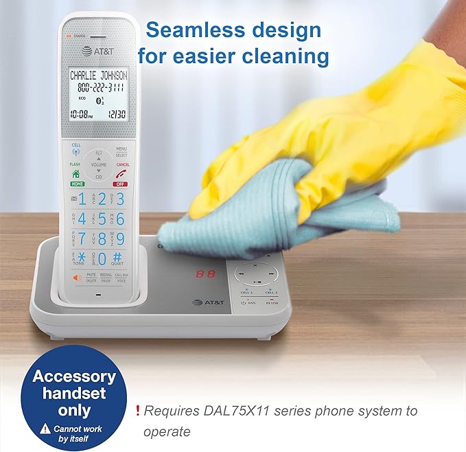 AT&T DAL75011 Accessory Handset for GL2113-x or DAL75x11 Phone System (White)