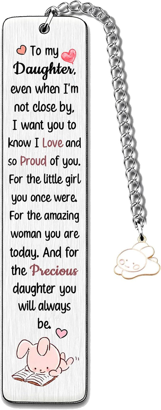Daughter Bookmarks Birthday Gift Christmas Encourage Bookmark Teens Graduation Distance Farewell Back to School Present Appreciate Reminder Go to University I Love Proud of You Keepsakes from Dad Mom