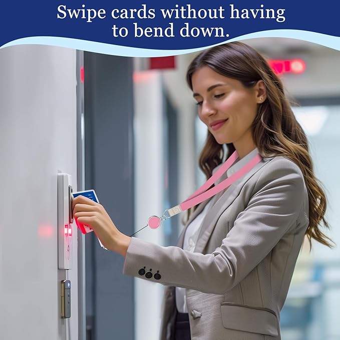 Giancomics Lanyards for Id Badges, ID Badge Holder with Retractable Reel, Cute Waterproof Lanyards for Cruise Ships Cards Key Office Work Name Tag Zip Type Card Holder Protector 2 Pack