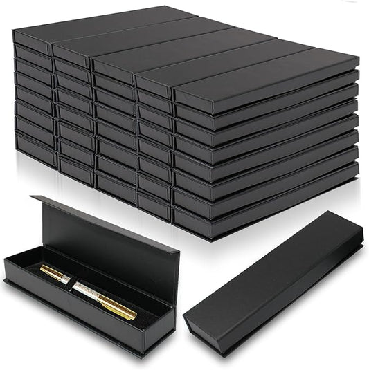 42 Pcs Pen Gift Boxes Empty Black Ballpoint Pen Gift Box with Cushion Pen Jewelry Display Box Empty Present Collection Cases for Birthday Souvenir Business Gifting Office Supplies