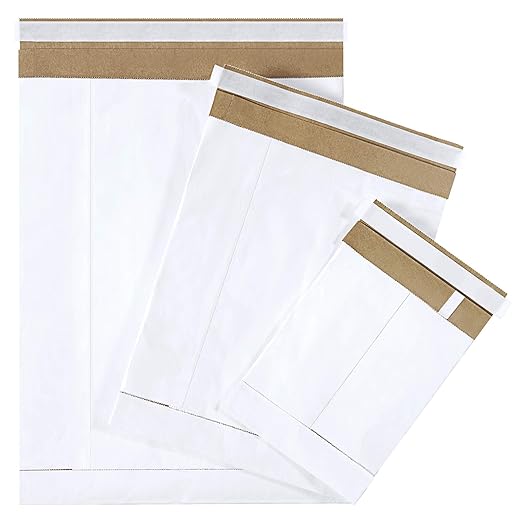Aviditi White Self-Seal Padded Mailers, 9 1/2" x 14 1/2", Peel and Seal Closure, Fiber Cushioned Envelopes for Protecting Items During Shipping and Mailing, Case of 25