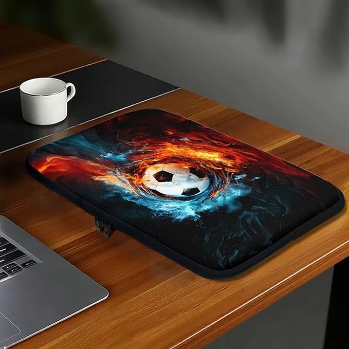 Football Lap Top Case for Men Boys 13 inch Laptop Sleeve Water and Flame Computer Sleeve Bag Portable Laptop Protector with Multiple Uses Ideal Gifts for Women Girls Tablet Bag Briefcase