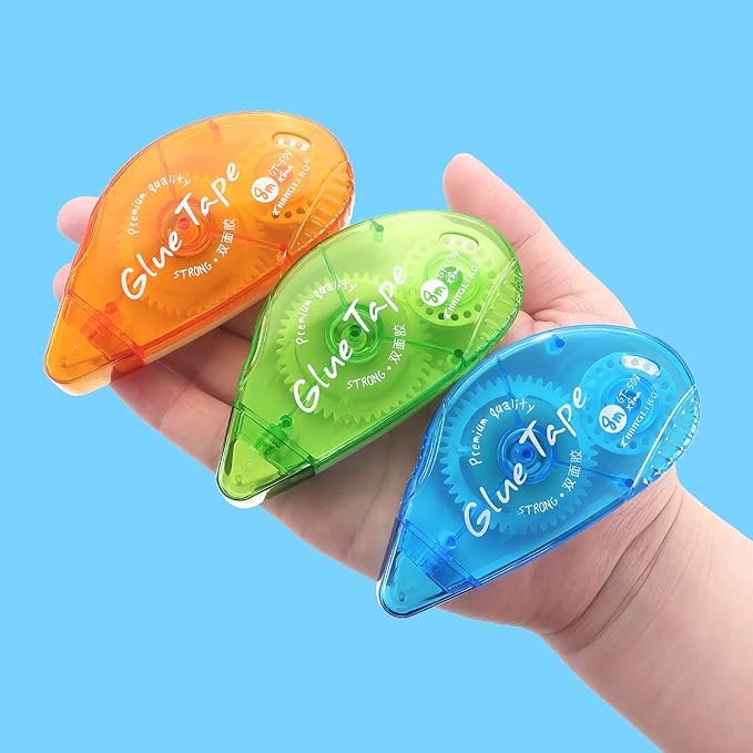 Tamaki 6 Pack Double Sided Tape Roller, Adhesive Scrapbooking Glue Tape, Adhesive Tape Dispenser Runner for Crafts and Arts Projects, Photo Tape for Scrapbooking