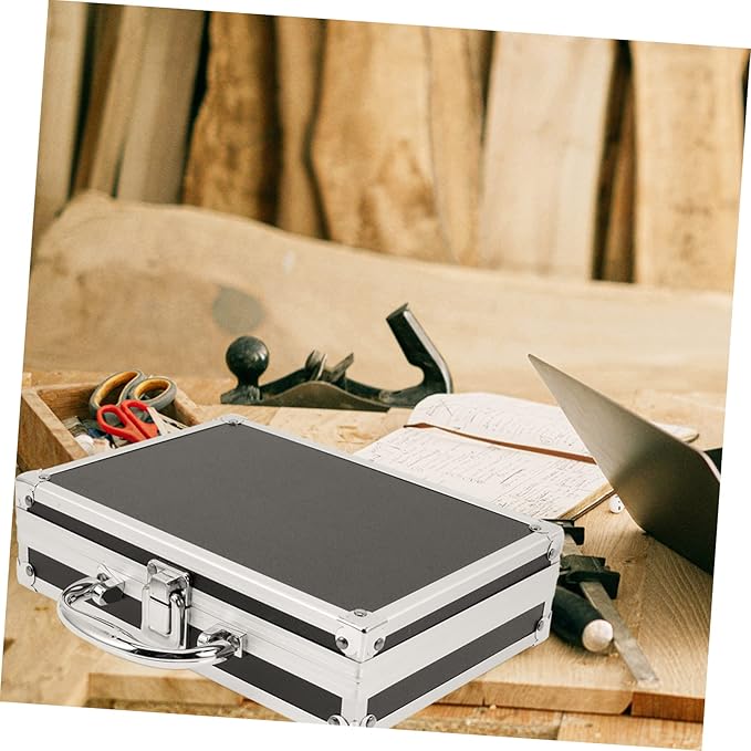 Box Aluminum Hard Cases Emergency Kit Cash Money Hard Case Suitcase Laptop Carrying Case Tool Lock Case Cosmetic Carrying Case Laptop Briefcase Home Tools Portable Travel Flat