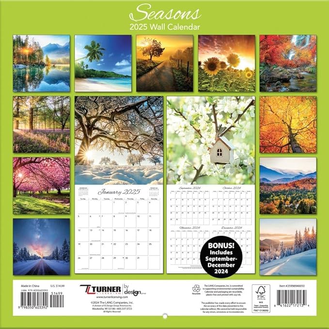 TURNER PHOTOGRAPHIC Seasons 12x12 Photo Wall Calendar (25998940050)