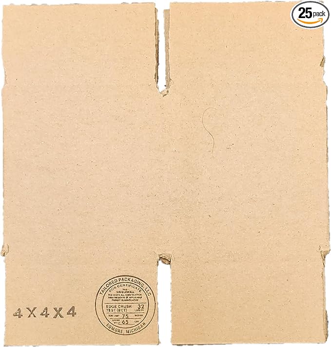 25 Pack Tailored Packaging Corrugated Shipping Boxes (4x4x4)