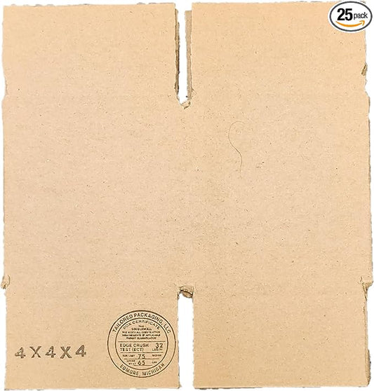 25 Pack Tailored Packaging Corrugated Shipping Boxes (4x4x4)