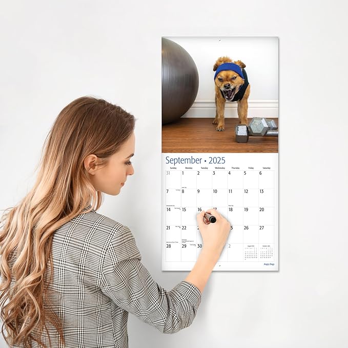 RED EMBER Angry Dogs 2025 Wall Calendar 12 Month | 12" x 24" Open | Thick & Sturdy Paper | Giftable | Calendar 2025