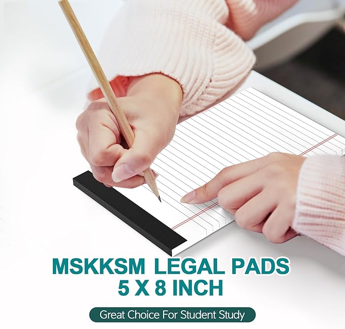 Small Legal Pads 5x8 White Note Pads 5x8 Writing Pads, College Ruled Legal Notepads 5x8, Lined Pads of Paper White Paper Pads 5x8 for School, Home, Office, Business- 10 Pads/Pack, 30 Sheets/Pad