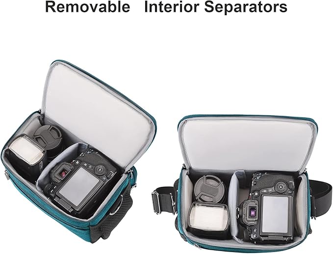 DOMISO Camera Bag Case Waterproof Anti-shock Shoulder Bag, Teal