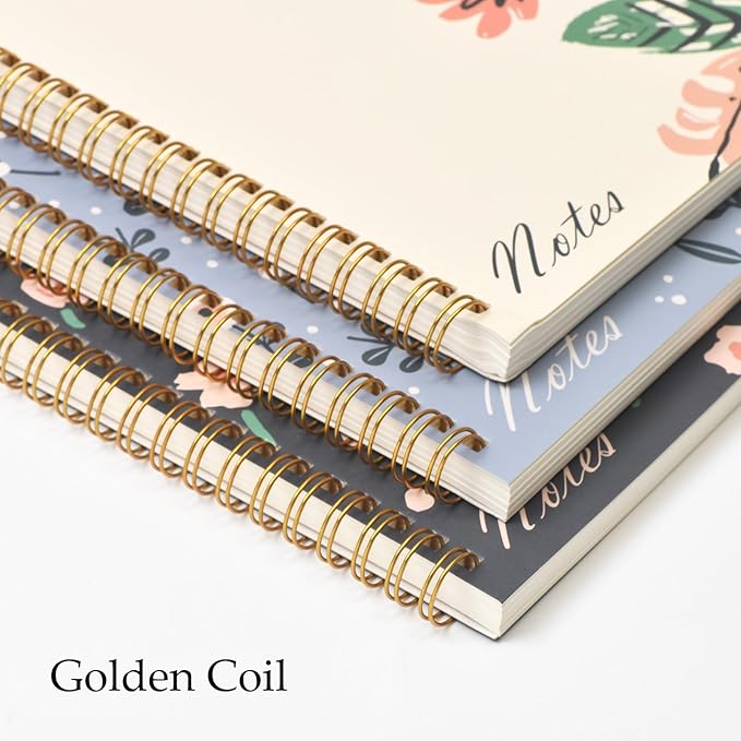 Umikk Spiral Notebook-3 Pack A5 Lined Journal Notebooks, 8.3'' x 5.8'' Spiral Notebook, Small Cute Notebooks for Women, College Lined Notebook for Office & School Supplies