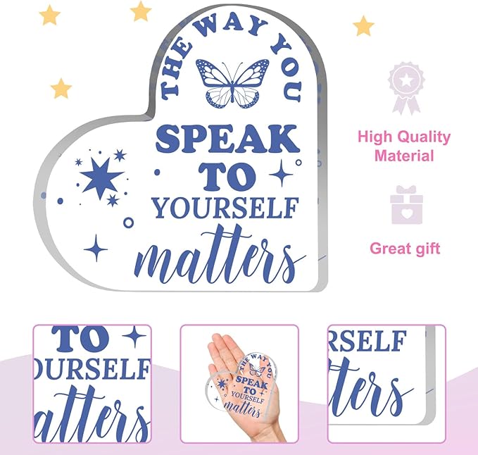 Mental Health Gift, Mental Health Decor, Inspirational Gift Positive Saying, Therapy Office Decor, Positive Self Talk, School Counselor Sign, Psychology Therapy Gift for Therapist Office