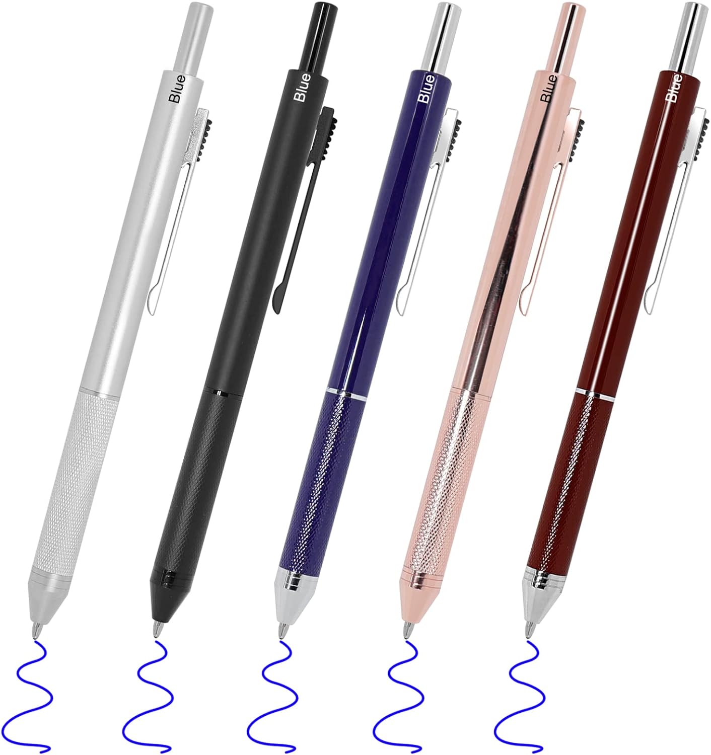 YOUMI Multicolor pen 4 in 1 Multifunction Pen with Metal Cased 0.5mm Mechanical Pencil Red Ballpoint Pen Blue BallpointPen and Black Ballpoint Pen Gift for Journaling (Silver)