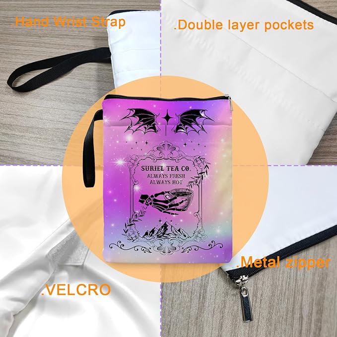 Romantasy Dark Academia Dragons Book Sleeve, Fantasy Novel Reader Gift, Bookish Gifts, Book Inspired Gift, Paperback Book Protector Book Cover Dragons Lovers Gifts