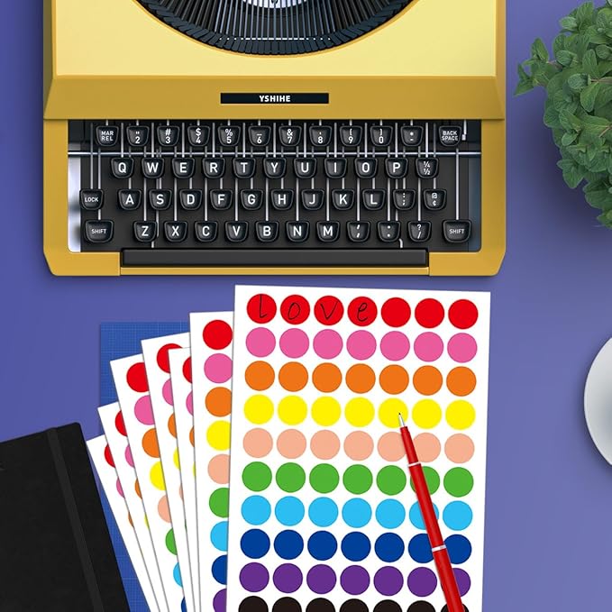 1260 PCS Colored Dot Stickers,3/4" Colored Circle Stickers,10 Color Style Sticky Dots,Garage Sale Price Stickers,Round Color Coding Dot Labels Circle Labels