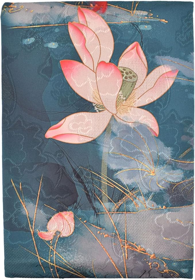 BLBMH A5 Book Cover for Paperbacks- Adjustable Fabric Book Sleeve Cover Protector Fit for 5.5x8.3 inch Hardcover Softcover Book Novels Notebook Novels - Lotus