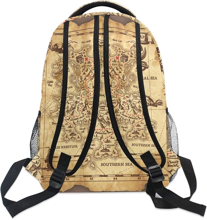 senya Pirate Treasure Map School Backpack Travel Rucksack Book Bag Laptop Backpack