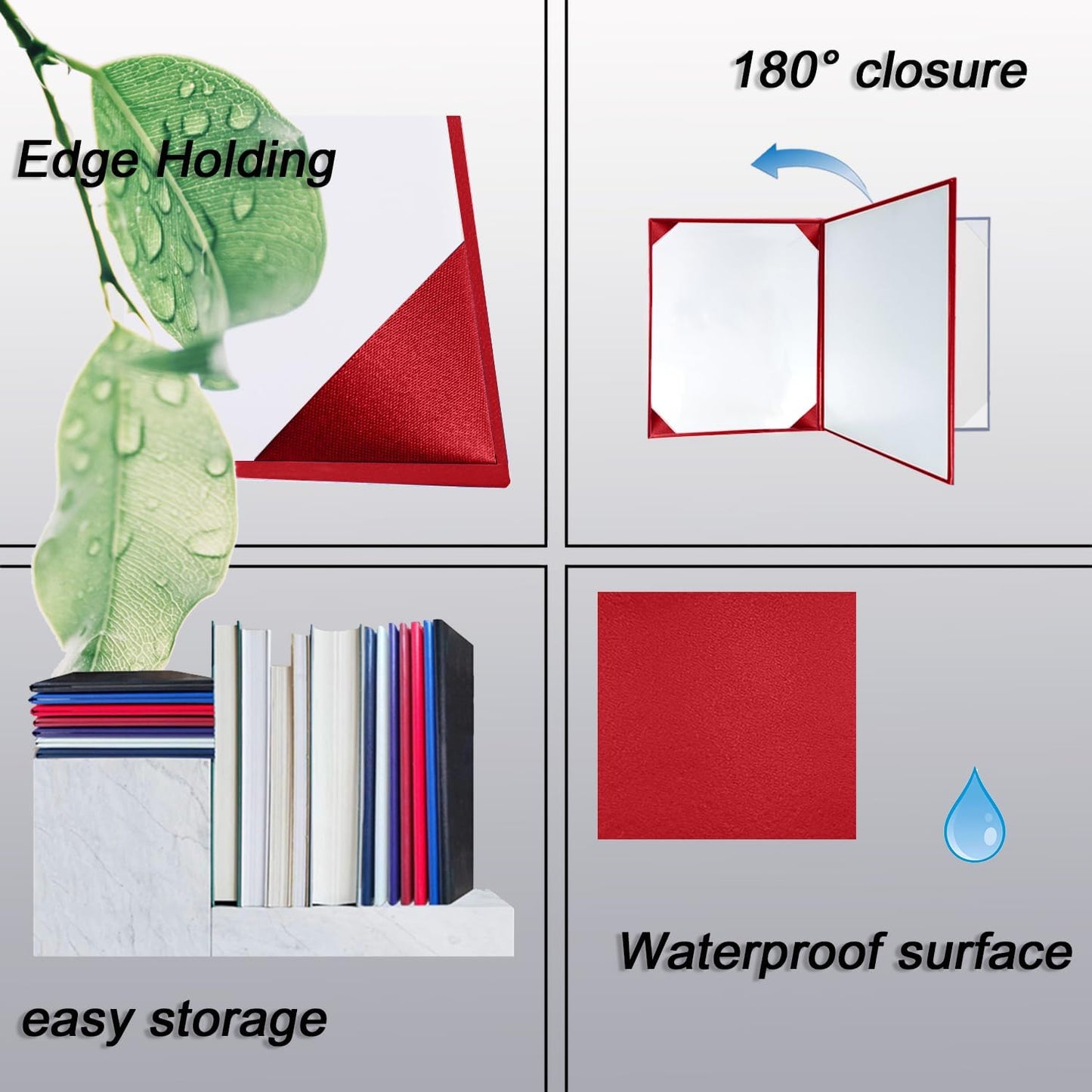 Diploma Cover 8.5x11 Inch, Graduation Certificate Holder - Elegant Faux Leather Folder for Graduation, Wedding Officiant,Red-1 Pack