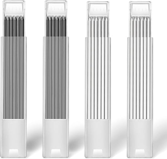 Hiboom 24 Pieces 2.8mm HB Refill for Carpenter Pencil, Study Long Lasting Pencil for Mechanical Pencil Woodworking Construction (Black, White)