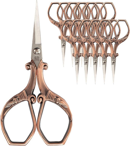 JubileeYarn Chinese Wing & Cloud Embroidery Craft Scissors - Copper - 10 Scissors